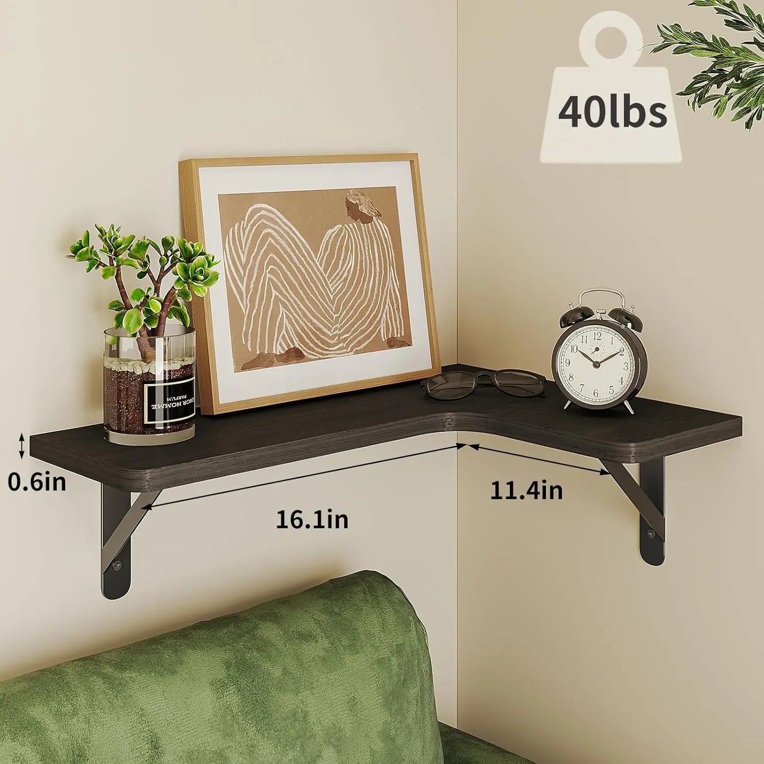 Rustic Wood Corner Shelf Set