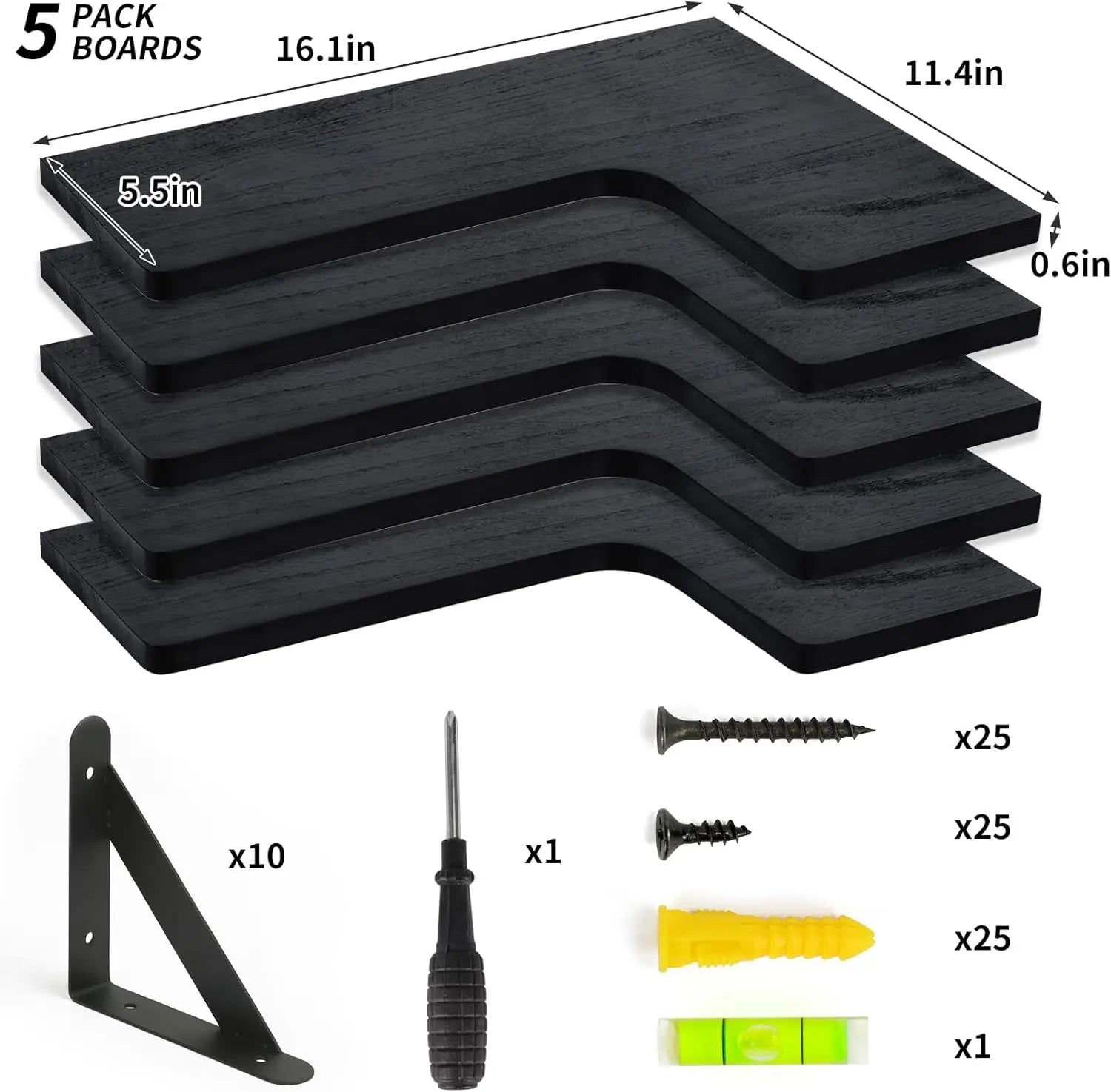 Rustic Wood Corner Shelf Set